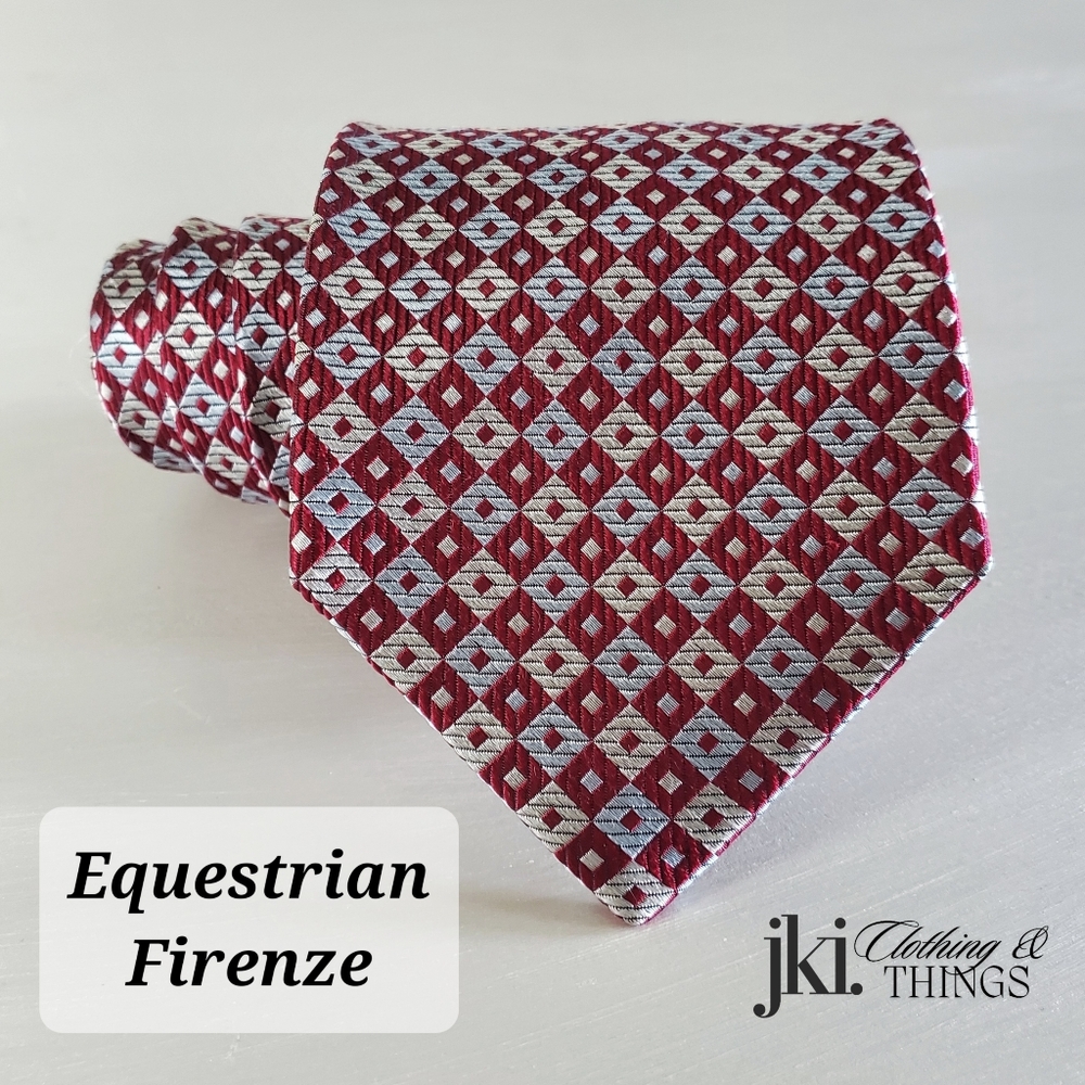 Equestrian Firenze Men's Neckties Silk Maroon